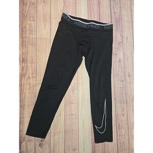 Mens Nike Pro Jock Spandex Tights Compression Pants Black Swoosh Medium